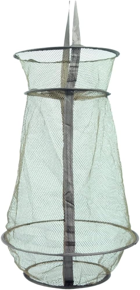 Elyrav 4 Portable Fishing Landing Net with Durable Mesh for STO Fish Shrimp Crab in Green Sp Wire Frames