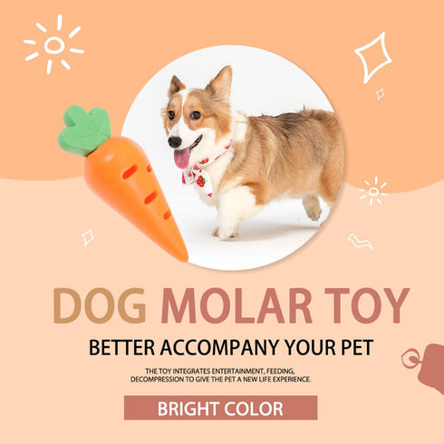 balacoo Food Dispensing Chew Toy for Dogs Interactive Carrot Shape Biting Plaything for Puppies Encourages Chewing
