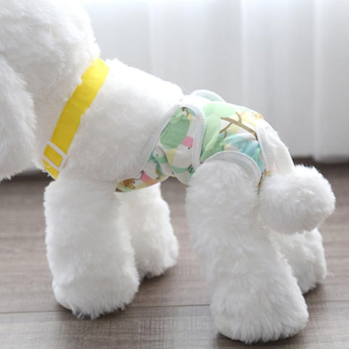 lamphle Breathable Dog Menstrual Pants Pet Menstrual Pants Cartoon Print Belly Style Soft Breathable Dog Diapers Pet