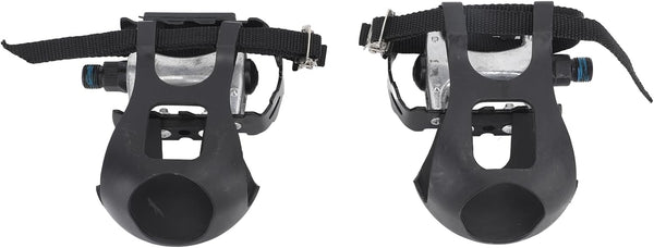 Exercise Bike Pedals, Aluminum Exercise Bicycle Pedals, with Toe Clip and Straps