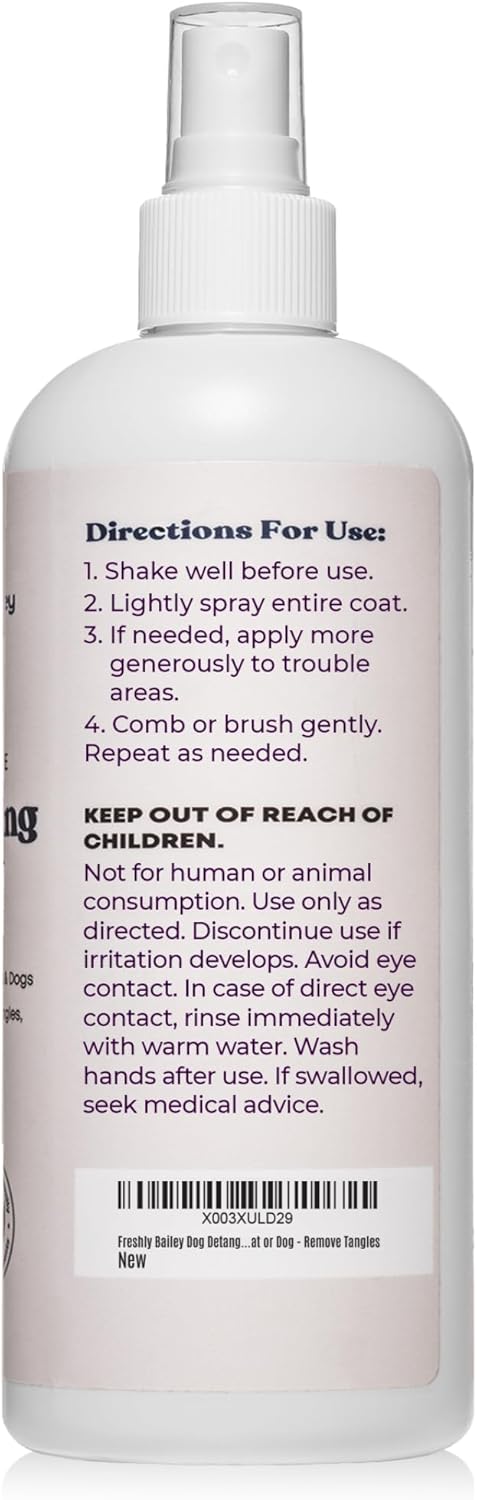 Dog Detangler Spray - Natural Pet Detangling Spray for Cats & Dogs, Leave-in Conditioner to Remove Tangles & Condition