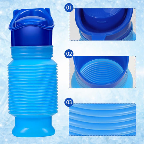 NUOOO 750ml Emergency Toilet Portable Potty Pee Bottles for Male Female Kids Shrinkable Urinal Urine Bottle Outdoor