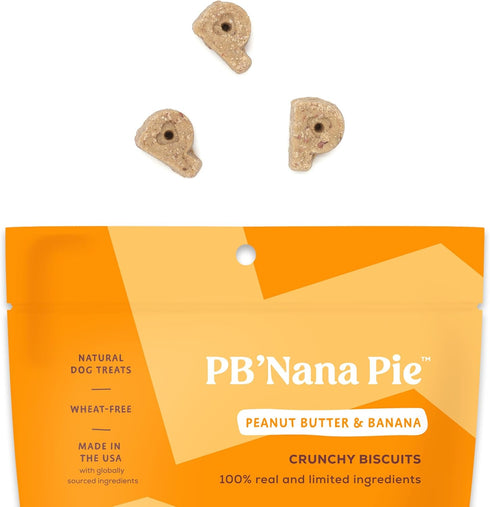Poke's PB'Nana Pie Treats for Dogs, Limited Ingredient Peanut Butter & Banana Biscuits, 8oz