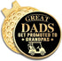 Funny Golf Gift for Men - Great Dads Get Promoted to Grandpas Golf Ball Marker with Magnetic Hat Clip