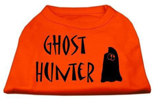 Halloween Pet Dog & Cat Shirt Screen Printed, Ghost Hunter, Red 2XL (20-25 lbs.)