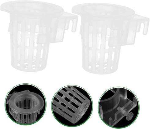 2 Pair Hanging Aquarium Planter Baskets for Aquatic Plants, Acrylic Plant Pots for Fish Tank Planting