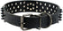 Spiked Studded Dog Collar, Stylish Leather, 2 Inch Width, Fit Medium & Large Dogs, Black (M)