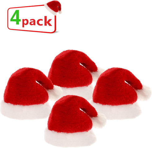 4 Pieces Dog Santa Hat Christmas Pet Hats - Costumes for Dogs and Cats Christmas Supplies