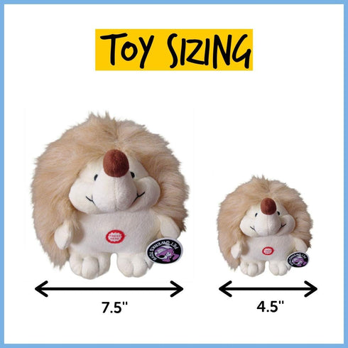 Pet Qwerks Plush Interactive Dog Toys - Chattering Hedgehog, 4.5 in, All Breed Sizes