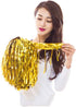 XIPEGPA 12 PCS Cheerleading Poms, Metallic Foil Plastic Pom with Baton Handle for Dance Party Decoration
