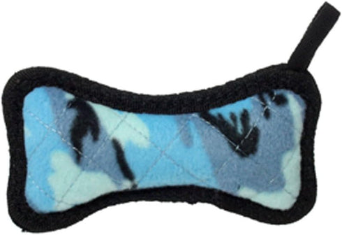 TUFFY World's Tuffest Soft Dog Toy - Ultimate Bone-Squeakers, Durable, Machine Washable, Camo Blue