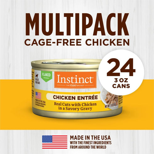 Flaked Chicken Entrée Wet Cat Food by Instinct, 3 Ounces, 24 Pack