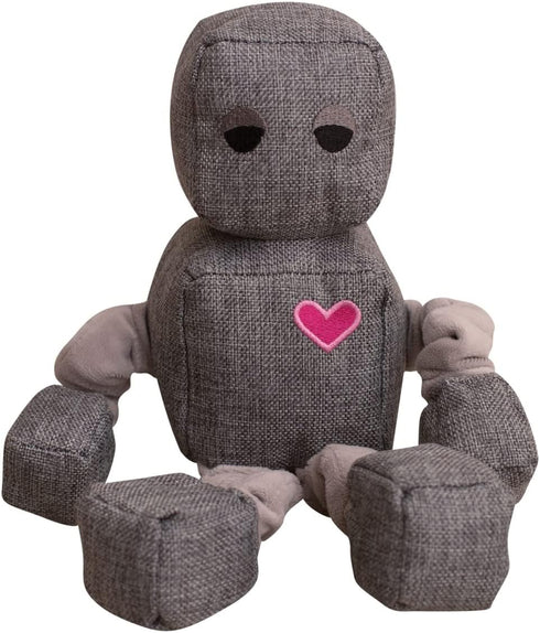 Health Extension SNUG AROOZ Cute Ryder The Robot Stuffed Animals for Dogs, Cool Puppy Toys, Tough & Durable Soft Squeaky for Chewers, for Pet - (13 inches, Grey)