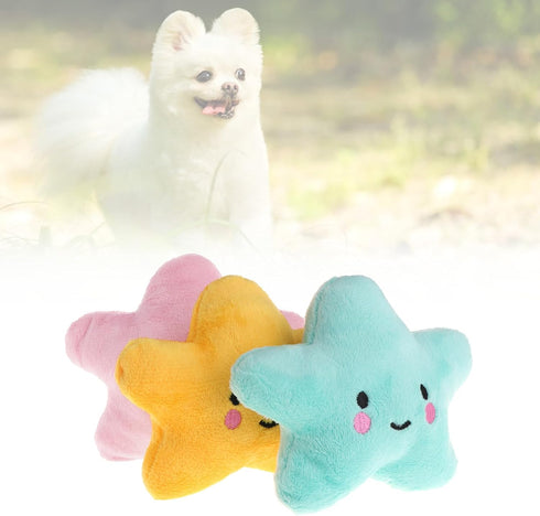 BOGEEL Fun Dog Interative Star Shaped Squeaky for Cat Teaser Soft Plush for Dogs Puppy Training