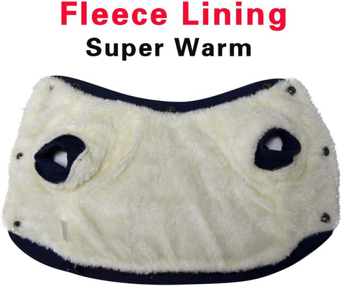 Fleece Lined Dog Coat with Detachable Hood and Hind Legs, Warm Puppy Jacket for Winter (Blue XXL)
