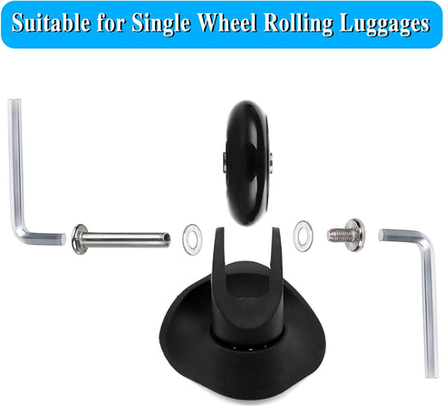 OwnMy Luggage Suitcase Replacement Wheels, 40mm x 18mm Rubber Swivel Caster Wheels, Set of 4