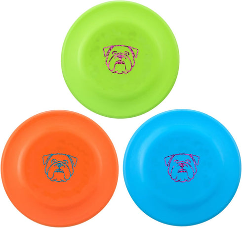 Dog Flying Disc, 3 Pcs Competition Flyer, Soft Indestructible Rubber Lightweight Toy for Dogs