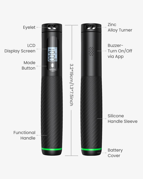 RENPHO Cordless Weighted Jump Rope with Counter, Smart Skipping Rope for Fitness, APP Data Analysis, at-Home Workout