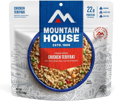 Mountain House Chicken Teriyaki with Rice, Freeze Dried Camping Food, 2 Servings, Gluten-Free