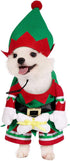 Dog Cat Christmas Elf Costume with Hat, Pet Christmas Winter Fleece Coat, Puppy Xmas Outfit Apparel