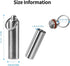 Stainless Steel Survival Pill Storage, Air-Tight Waterproof Capsule Bottle with A Seal Ring for Putting Pills or Medicines Outdoor Camping Hiking