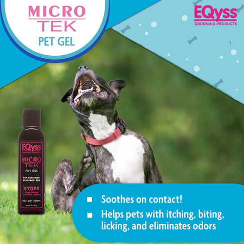 EQyss Micro-Tek Leave-On Pet Gel, Soothe Dry Irritated Skin, Stops Itching, Scratching, Biting, Licking Hot Spots for