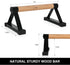 Wood Push Up Bars, Parallettes Anti-slip Handstand Bars for Calisthenics, Solid Wood with Sturdy Metal Bracket