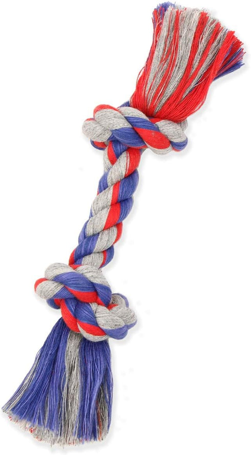 Mammoth Pet Products Flossy Chews Cottonblend Color Rope Bone, Small 9-Inch, Multicolored (20002V)