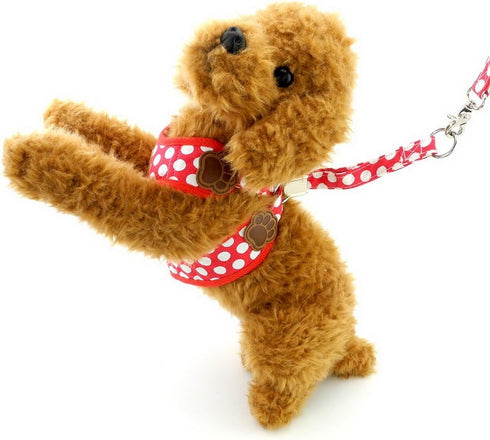 SELMAI Small Dog Harness Vest Leash Set, Polka Dot/Camo Mesh, No Pull Leads for Puppy Pet Cat