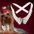 Pet Pearl Necklace, Teddy Adjustable Bow Tie with Pearl, Dogs Neck Collar for Wedding Party