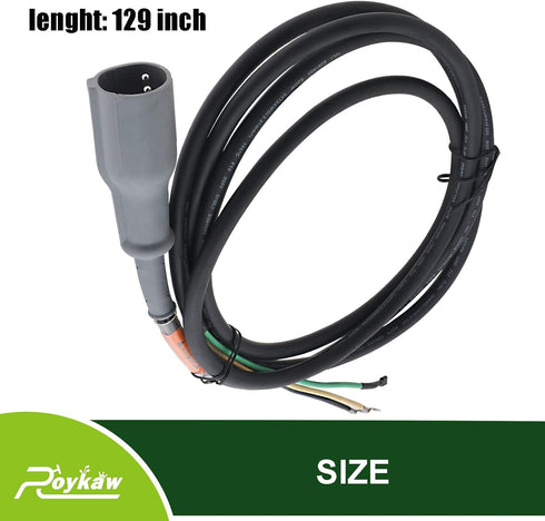 Roykaw Club Car 48V Charger Plug Cord - 3 Pin Round Plug for 1995-2014 DS & Precedent Golf Cart Models
