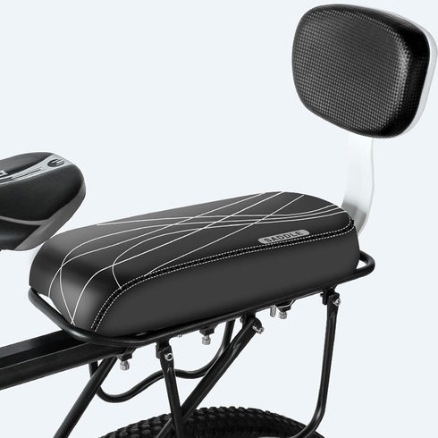 Set hatleues Extra Wide Bike Back Seat Cushion Bike Seat with Backrest Bike Armrest Footrest Handrail Pedals Kids Child