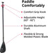 SeaSense Ex-O Blade 2 Adjustable Stand-Up Kayak Paddle, Black, 63” - 82” with Comfort Grip Knob