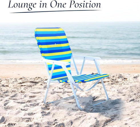 1 200lbs CARIBBEAN JOE Folding Beach Chair, Position Lightweight and Portable Foldable Outdoor Camping Accessories