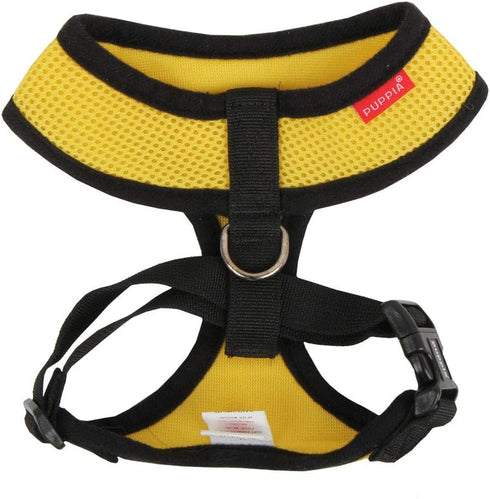 Puppia Soft Dog Harness - No Choke, Over-The-Head, Adjustable Chest Belt, Quick-Release Buckle, Yellow, Medium