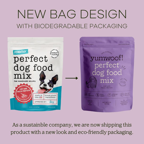 Perfect Dog Food Mix Makes 10 Pounds Fresh Homemade Food, Vet Approved Recipes for Beef, Turkey, Chicken, Pork, Bison,