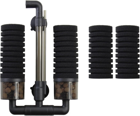AQUANEAT Quiet Sponge Filter with Ceramic Media Balls, Air Driven for Aquariums.