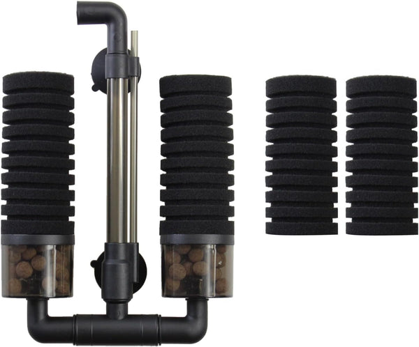 AQUANEAT Quiet Sponge Filter with Ceramic Media Balls, Air Driven for Aquariums.