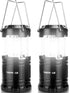 Lepro LED Camping Lanterns, Battery Powered, Collapsible, IPX4 Water Resistant Portable Lights for Emergencies