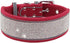 Rhinestone Dog Collar - Soft Comfortable Stylish with Bright Reflective Stripe Adjustable Diamond Crystal for Dogs