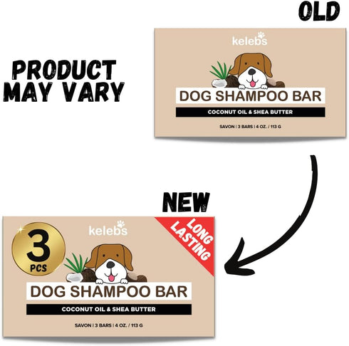 3 Deshedding Dog Shampoo Bar for Shedding Control, Natural Ingredients with Coconut Oil & Shea Butter | No Plastic