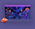 48X20IN Blacklight Mushroom Flower Aquarium Background, UV Moonlight Mountain Forest Landscape with Tape