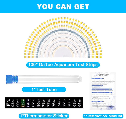 8 in 1 Aquarium Test Kit - Accurate Water Quality Testing Strips for Fish Tank (100 Strips)
