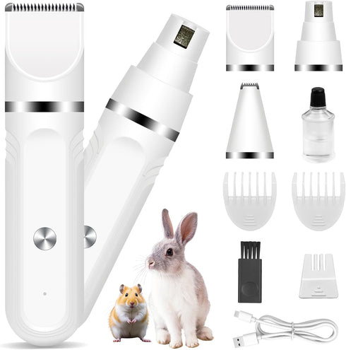 Lyrzzey Guinea Pig & Rabbit Grooming Kit 2 in 1 Cordless Hair Clipper