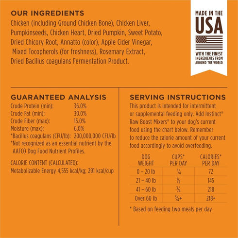 Instinct Raw Boost Mixers, Freeze Dried Raw Dog Food Topper, Grain Free with Functional Ingredients, 12.5 Ounce (Pack