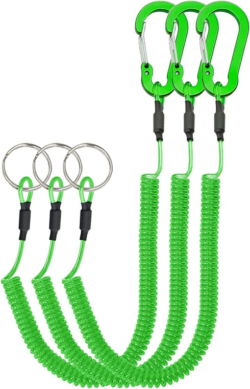 Lix&Rix Retractable Safety Coiled Lanyard with Aluminium Alloy Carabiner Clip, Available in