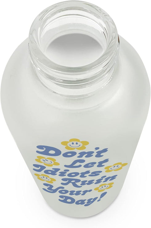 Studio Oh! New Glass Water Bottle - 25oz Reusable Cute Eco-Friendly Shatter-Resistant Aesthetic with Silicone Coating