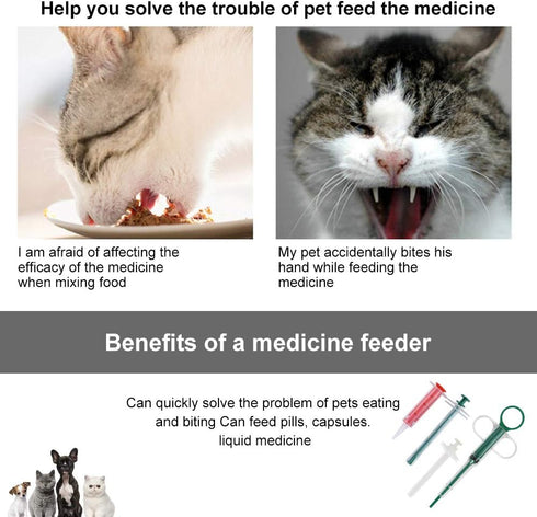4Pcs Cat Pill Shooter Plunger Popper, Soft Tip Tablet Syringe Pusher, Pet Medicine Feeder for Small Dogs and Cats