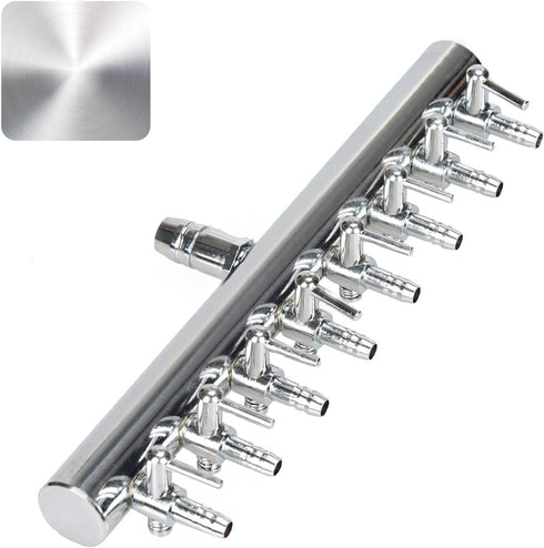Pawfly 8-Way Aquarium Air Flow Control Lever Valve - Chromium Copper Distributor Fish Tank Splitter Pump Accessories