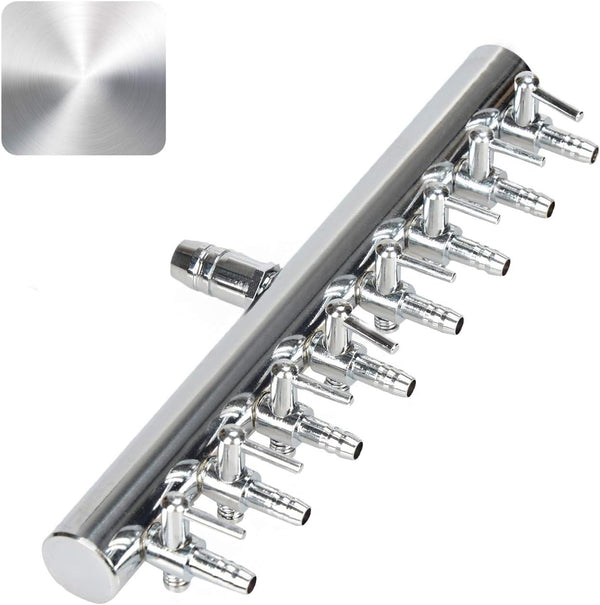 Pawfly 8-Way Aquarium Air Flow Control Lever Valve - Chromium Copper Distributor Fish Tank Splitter Pump Accessories